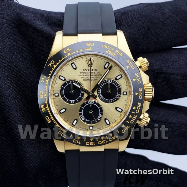 Men's Rolex Daytona 40mm Men's-116518LN-Yellow Gold-Champagne Dial Champagne