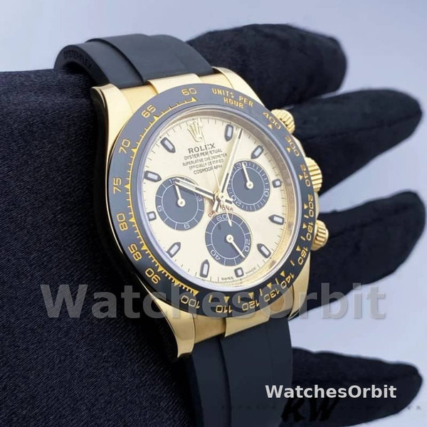Mens Rolex Daytona 40mm Mens-116518LN-Yellow Gold-Champagne Dial Champagne Replica Image