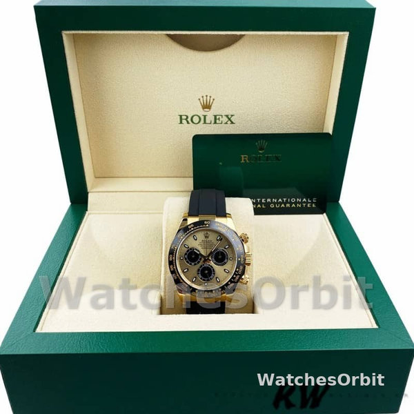 Mens Rolex Daytona 40mm Mens-116518LN-Yellow Gold-Champagne Dial Champagne Replica Image