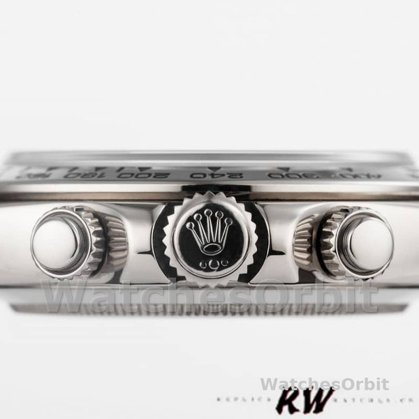 Replica Rolex Daytona 40mm Heren-116519-Zwarte Alligator Lederen Band-Zilveren Wijzerplaat Zilver