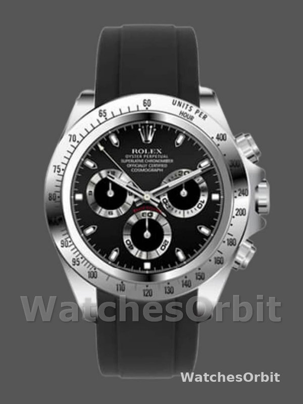 Rolex Daytona 116519 Black Dial Black Rubber strap 40mm Mens Replica Watch