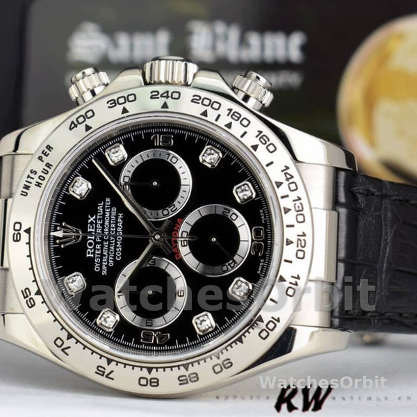 Replica Rolex Daytona 40mm Heren-116519-Zwarte Diamanten Wijzerplaat Zwarte Diamanten<br />