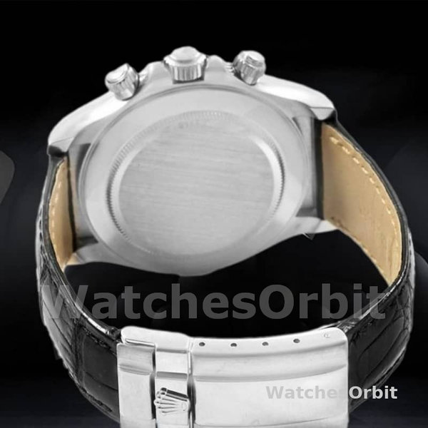 Replica Rolex Daytona 40mm Heren-116519-Zwarte Lederen Band-Zwarte Wijzerplaat Zwart<br />