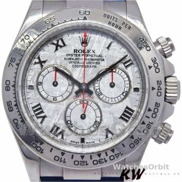 Men's Rolex Daytona 40mm Men's-116519-Blue Leather Strap-Meteorite Dial Meteorite