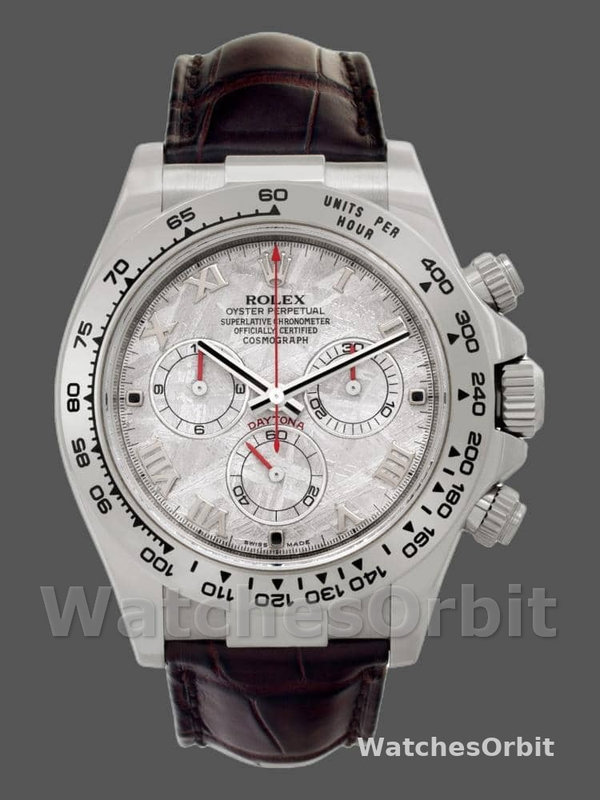 Rolex Daytona 116519 Brown Leather strap Meteorite Dial 40mm Mens Replica Watch