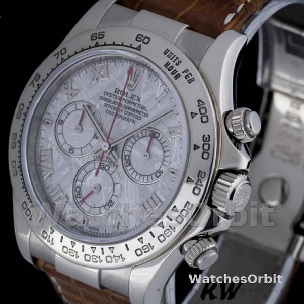 Replica Rolex Daytona 40mm Heren-116519-Bruin Leren Band-Meteoriet Wijzerplaat Meteoriet