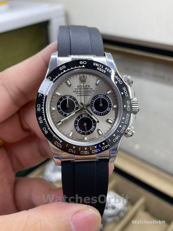 Replica Rolex Daytona 40mm Uomo-116519-Grigio Quadrante Grigio Uomo