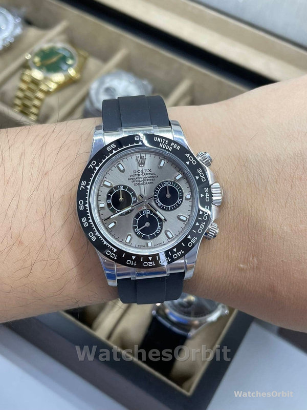 Replica Rolex Daytona 40mm Uomo-116519-Grigio Quadrante Grigio Uomo