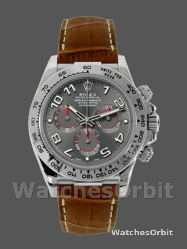 Rolex Daytona 116519 Grey Dial Brown Leather strap 40mm Mens Replica Watch