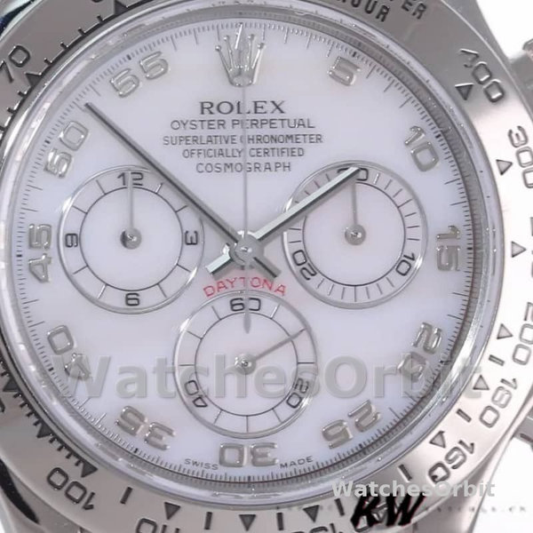 Replica Rolex Daytona 40mm Heren-116519-Parelmoer-Arabische wijzerplaat Wit