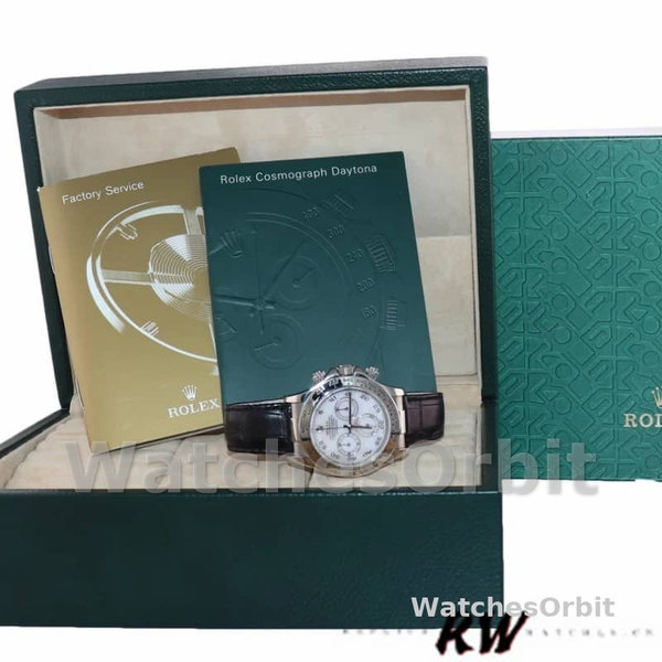 Replica Rolex Daytona 40mm Heren-116519-Parelmoer-Arabische wijzerplaat Wit