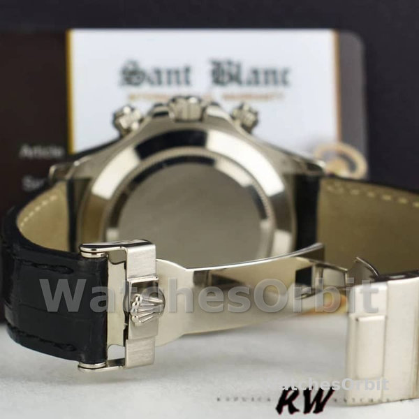 Replica Rolex Daytona 40mm Heren-116519-Panda Wijzerplaat-Zwart Leren Band Wit