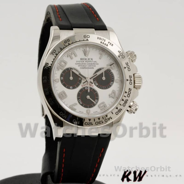 Men's Rolex Daytona 40mm Men's-116519-Panda Dial-Black Rubber Strap White