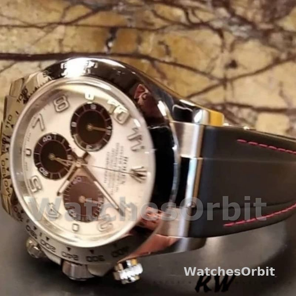 Replica Rolex Daytona 40mm Heren-116519-Panda Wijzerplaat-Zwarte Rubber Band Wit