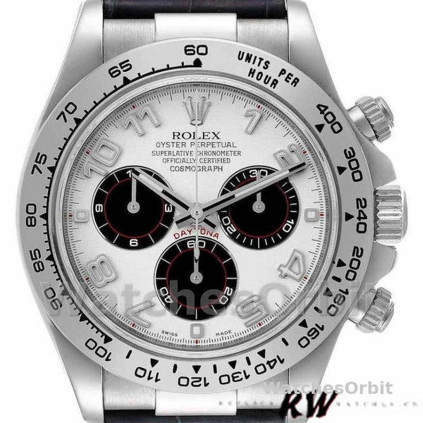 Men's Rolex Daytona 40mm Men's-116519-Panda Dial-Blue Leather Strap White