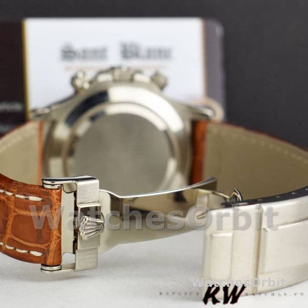 Replica Rolex Daytona 40mm Heren-116519-Panda Wijzerplaat-Bruin Lederen Band Wit