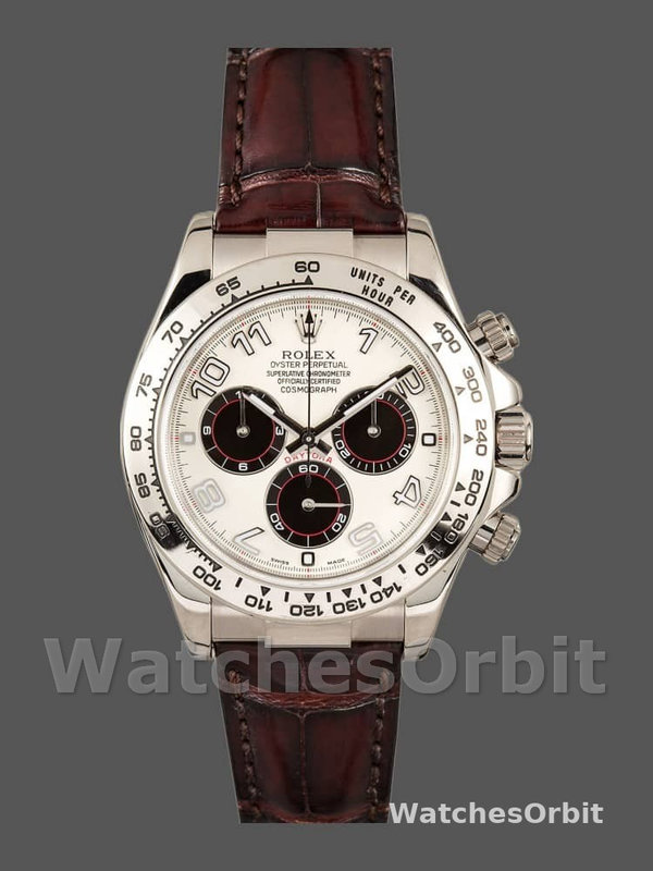 Rolex Daytona 116519 Panda Dial Chocolate Leather Strap 40mm Mens Replica Watch