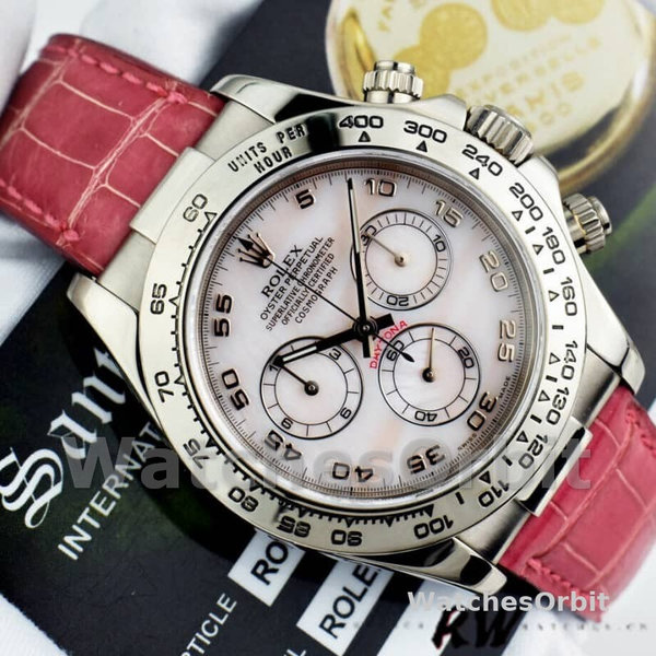 Replica Rolex Daytona 40mm Heren-116519-Rose MOP-Arabisch-Roze Band Roze MOP<br />