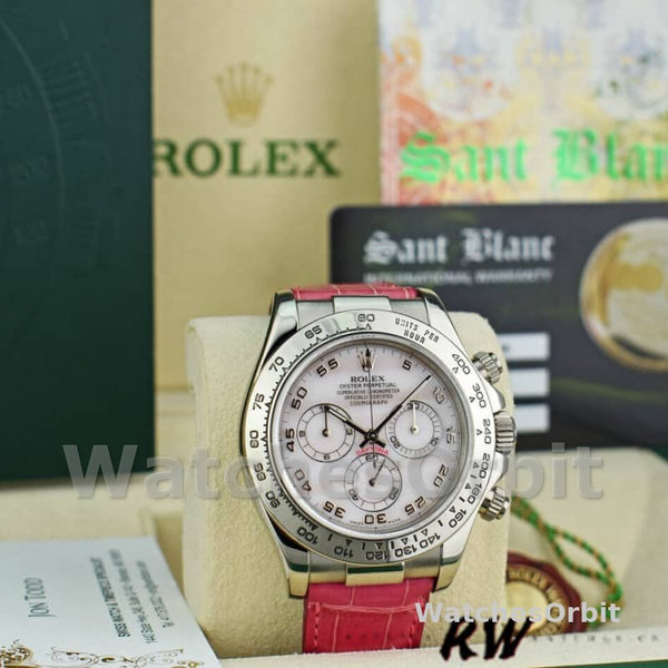 Replica Rolex Daytona 40mm Heren-116519-Rose MOP-Arabisch-Roze Band Roze MOP<br />