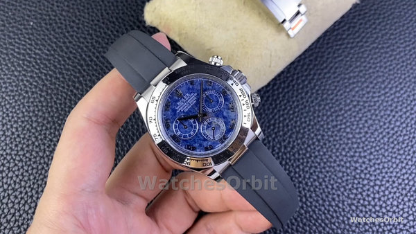 Men's Rolex Daytona 40mm Men's-116519-Sodalite Arabic Dial-Blue Alligator Leather Sodalite Arabic