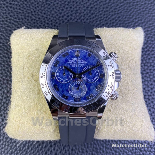 Replica Rolex Daytona 40mm Heren-116519-Sodaliet Arabic Dial-Blauw Alligatorleer Sodaliet Arabisch