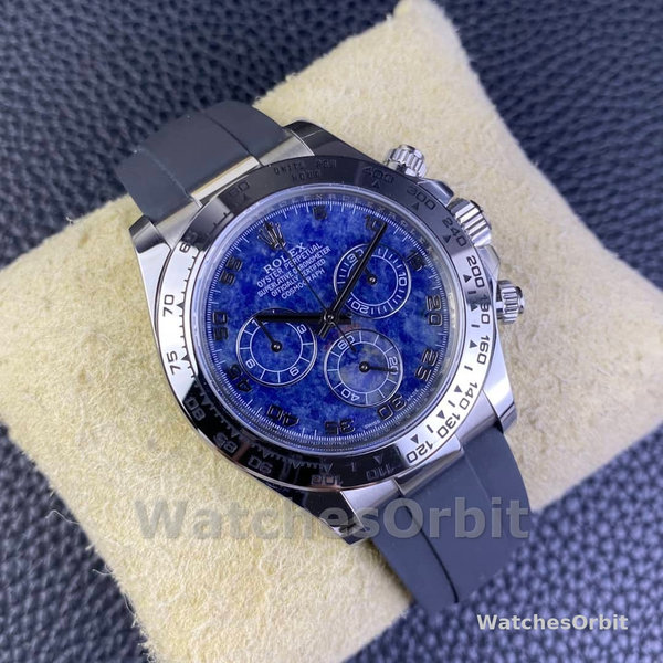 Replica Rolex Daytona 40mm Heren-116519-Sodaliet Arabic Dial-Blauw Alligatorleer Sodaliet Arabisch