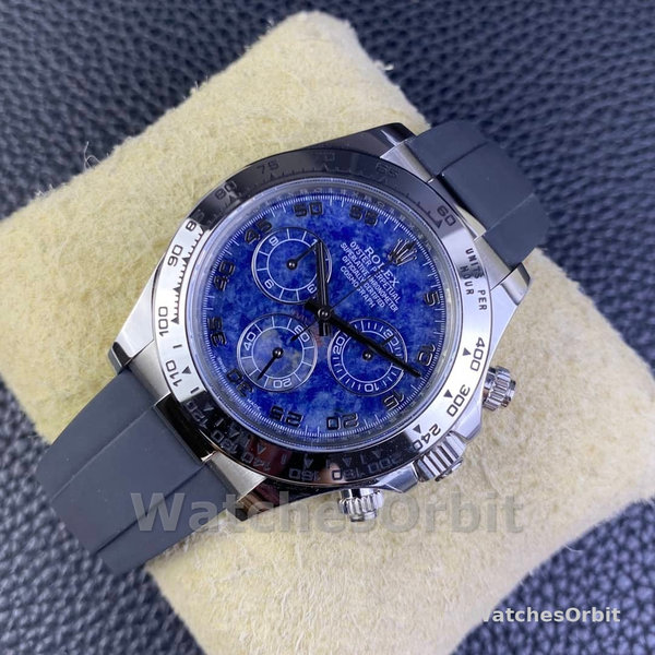 Replica Rolex Daytona 40mm Heren-116519-Sodaliet Arabic Dial-Blauw Alligatorleer Sodaliet Arabisch