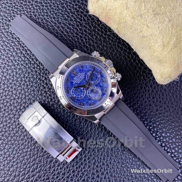 Replica Rolex Daytona 40mm Heren-116519-Sodaliet Arabic Dial-Blauw Alligatorleer Sodaliet Arabisch