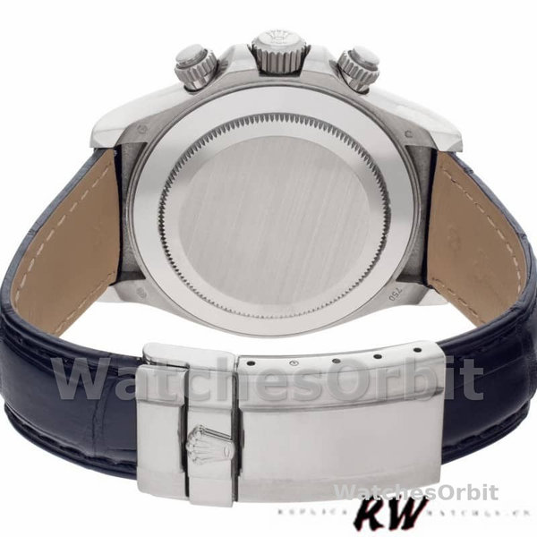 Replica Rolex Daytona 40mm Heren-116519-Witte wijzerplaat-Zwarte lederen band Wit