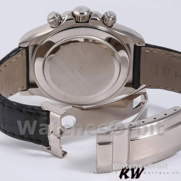 Replica Rolex Daytona 40mm Heren-116519-Witgoud-Zwarte Wijzerplaat Zwart<br />