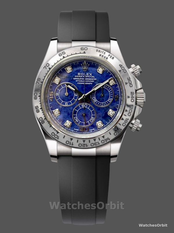 Rolex Daytona 116519 White Gold Blue Garnet Disc Diamond Marking Men's Watch