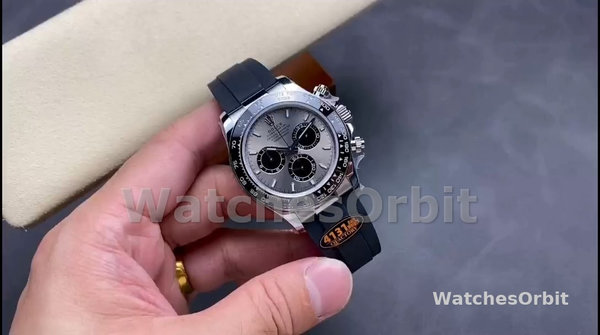 Replica Rolex Daytona 40mm Uomo-116519-oro bianco-quadrante grigio