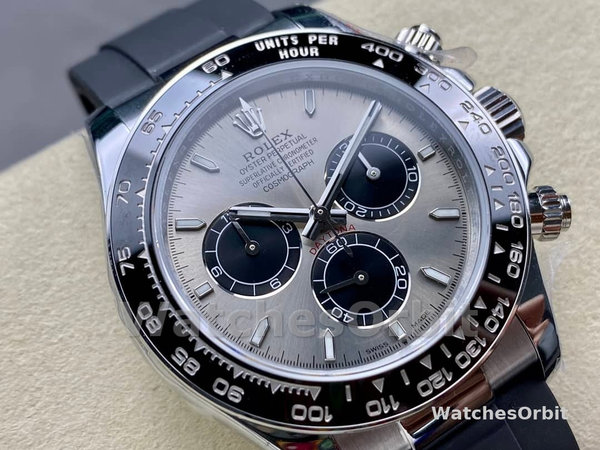 Replica Rolex Daytona 40mm Uomo-116519-oro bianco-quadrante grigio