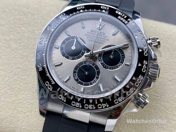 Replica Rolex Daytona 40mm Uomo-116519-oro bianco-quadrante grigio