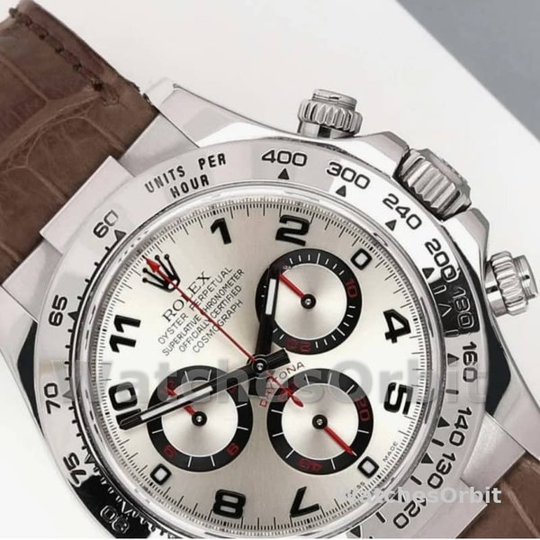 Rolex Daytona 116519 White Gold Racing Dial Brown Leather strap 40mm Herren Replica Watch
