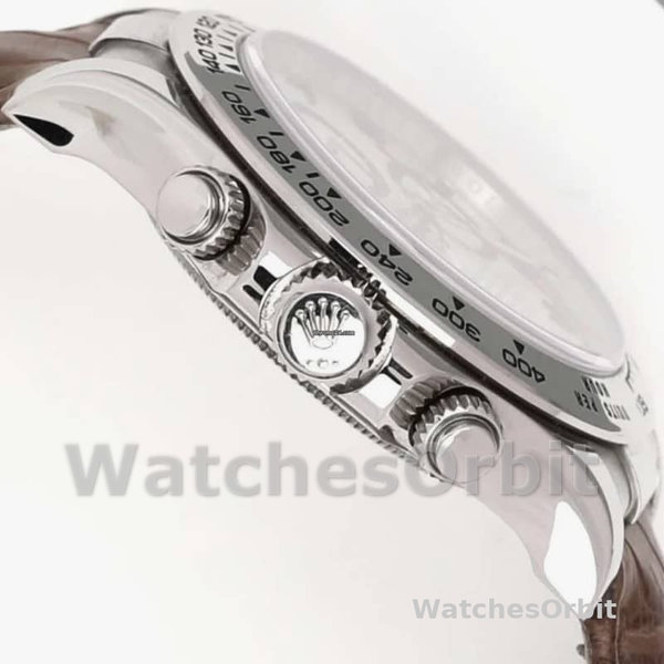 Rolex Daytona 116519 White Gold Racing Dial Brown Leather strap 40mm Herren Replica Watch