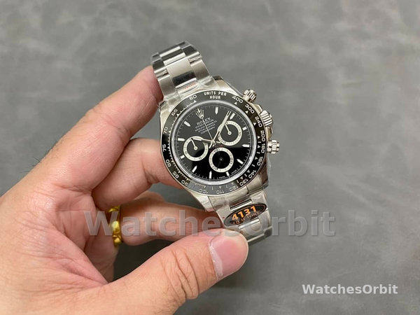 Replica Rolex Daytona 116520 Edelstahlgehäuse Schwarzes Zifferblatt 40MM Herren Replica Uhr Stilvolles Accessoire