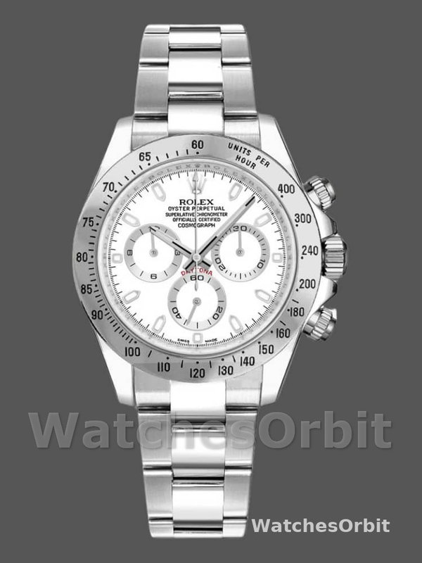 Rolex Daytona 116520 Stainless Steel Case White Dial 40MM Mens Replica Watch