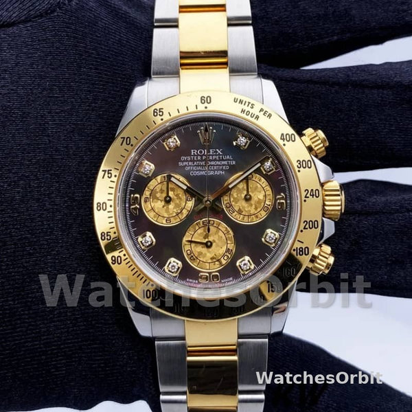 Mens Rolex Daytona 40mm Mens-116523-Dark MOP-Black Dial MOP Replica Image
