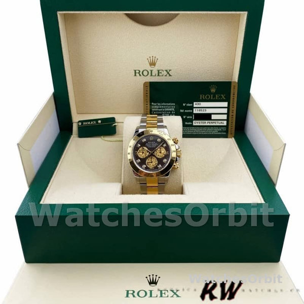 Mens Rolex Daytona 40mm Mens-116523-Dark MOP-Black Dial MOP Replica Image