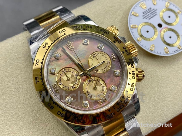 Mens Rolex Daytona 40mm Mens-116523-Dark MOP-Black Dial MOP Replica Image