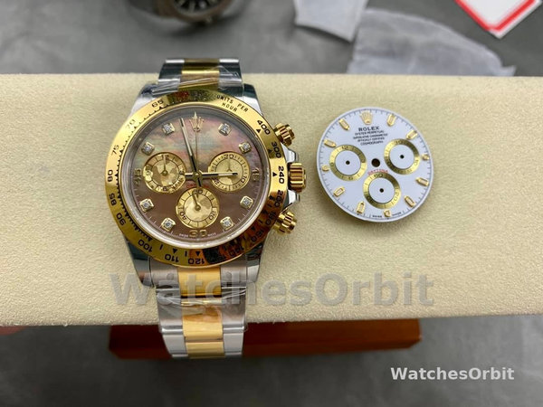 Mens Rolex Daytona 40mm Mens-116523-Dark MOP-Black Dial MOP Replica Image