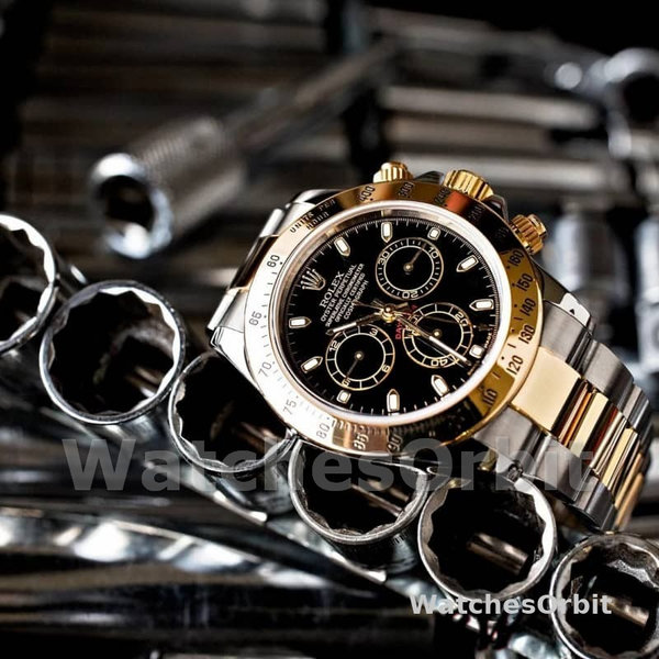 Replica Rolex Daytona 40 mm Uomo-116523-Acciaio inossidabile-Comparto nero Nero