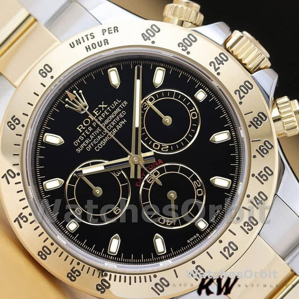 Replica Rolex Daytona 40 mm Uomo-116523-Acciaio inossidabile-Comparto nero Nero