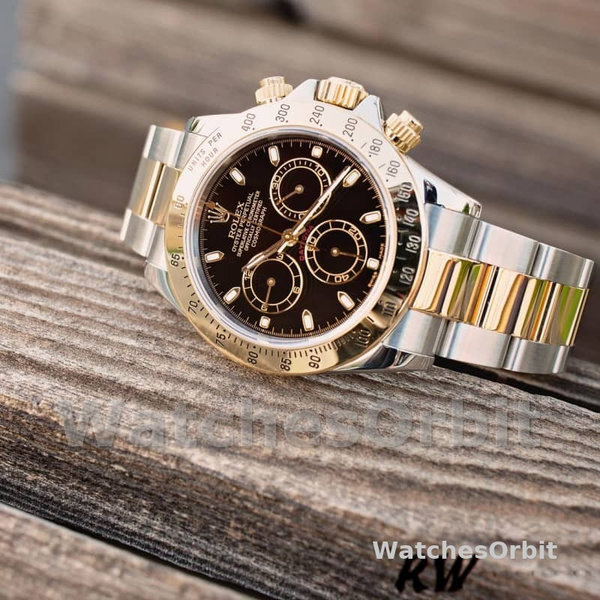 Replica Rolex Daytona 40 mm Uomo-116523-Acciaio inossidabile-Comparto nero Nero