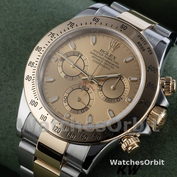 Replica Rolex Daytona 40mm Uomo-116523-Acciaio inossidabile-Cronografo Quadrante Cronografo