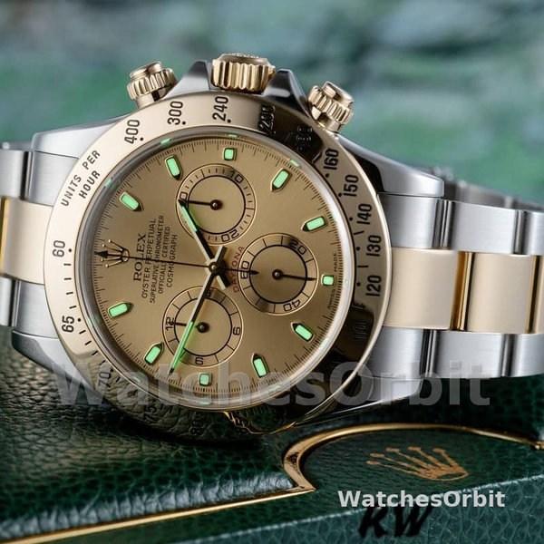 Replica Rolex Daytona 40mm Uomo-116523-Acciaio inossidabile-Cronografo Quadrante Cronografo