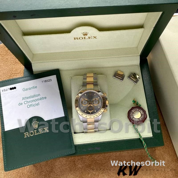 Replica Rolex Daytona 40mm Uomo-116523-Acciaio inossidabile-Comparto grigio ardesia da uomo