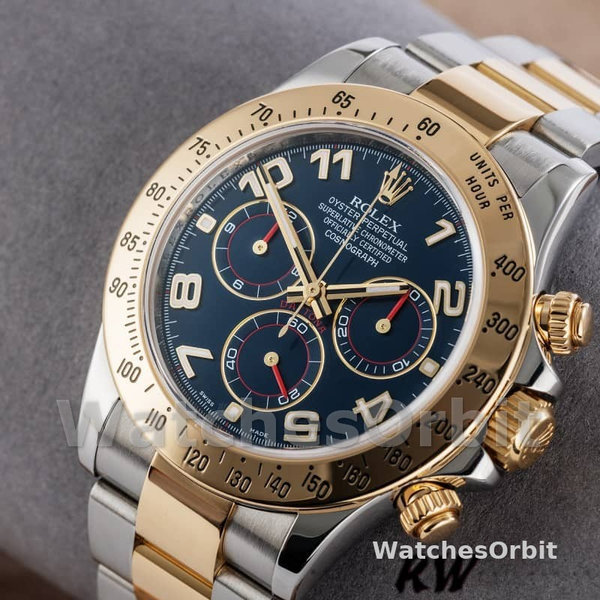 Replica Rolex Daytona 40mm Heren-116523-Staal & Geelgoud-Blauwe Racing Dial