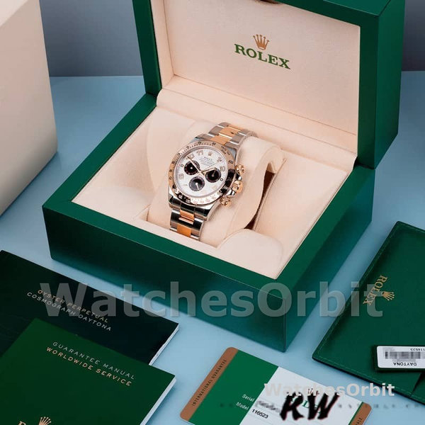 Mens Rolex Daytona 40mm Mens-116523-White Arabic-Panda Dial White Replica Image